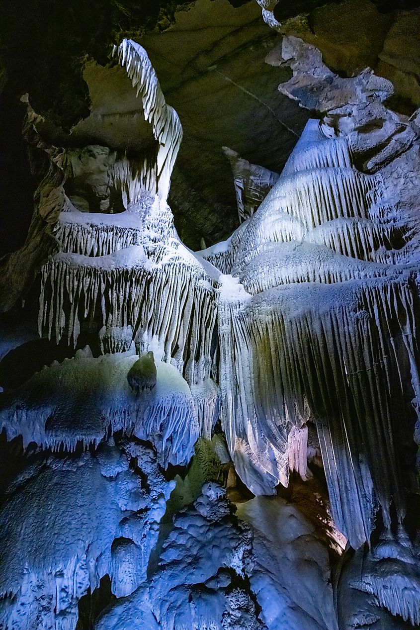 Formations inside Crystal Cave Sequoia/Kings Canyon National Park. 
