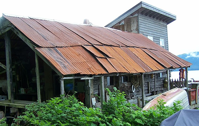 Building on the Tenakee Springs waterfront.