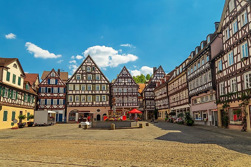 The main square of Schorndorf, Germany.