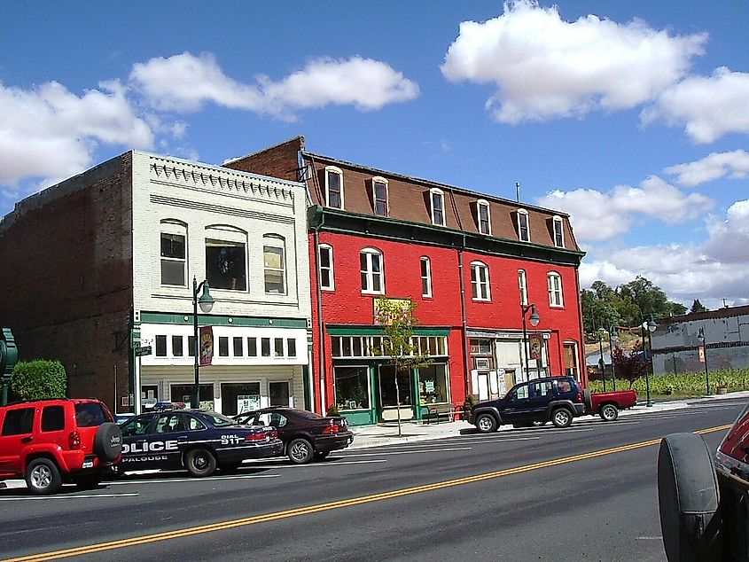 Downtown street in Palouse, Washington.