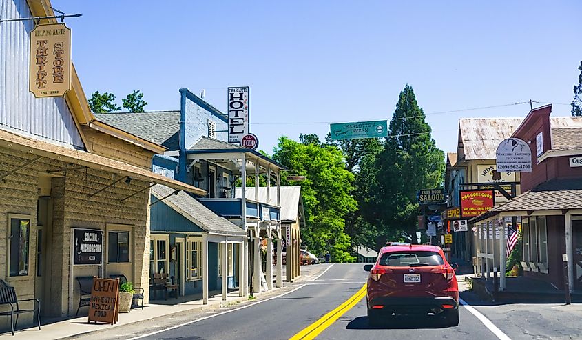 Downtown district of Groveland, California. 