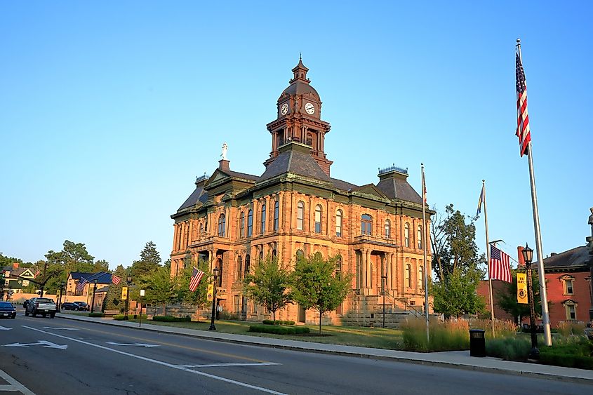 The Holmes County Courthouse in Millersburg, Ohio. 