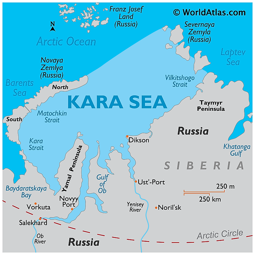 Kara Sea map