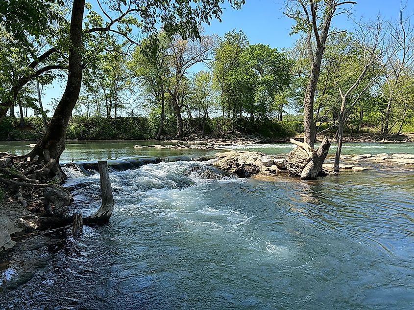 Rapids at the Siloam Springs Kayak Park in Arkansas.