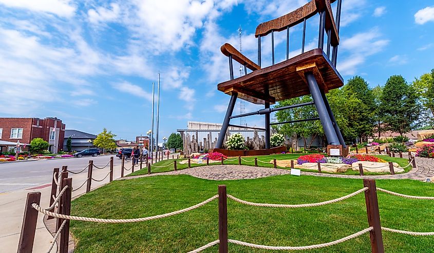 Casey, Illinois, known as the "Big Things Small Town" image of a giant chair.