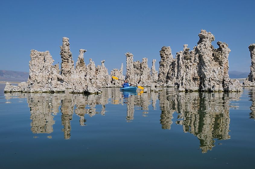 Kayaking on Mono Lake in California