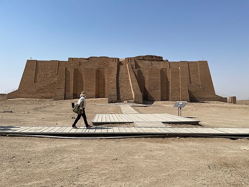 Tourists at the The Great Ziggurat of Ur