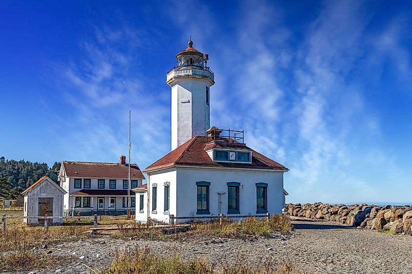 Point Wilson Lighthouse in Fort Worden State Park, near Port Townsend, Washington