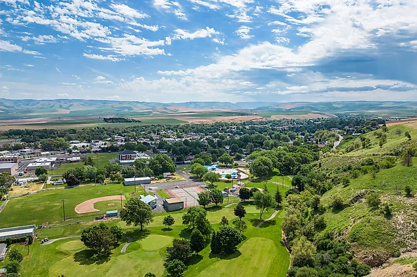 Aerial view of Milton-Freewater, Oregon