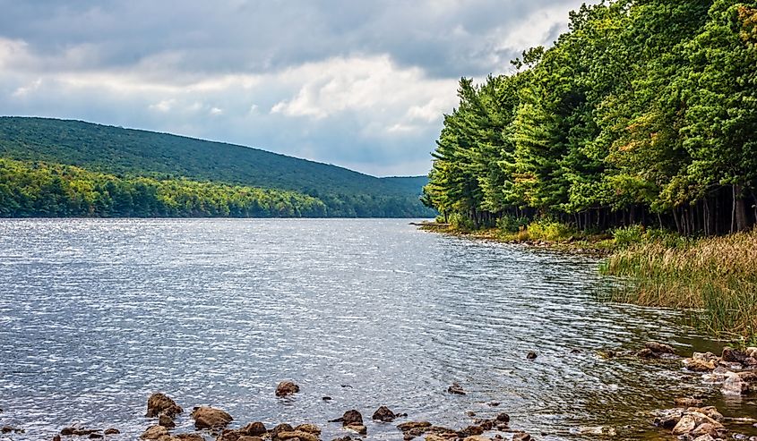 Scenic Mauch Chunk Lake in Jim Thorpe, Pennsylvania.