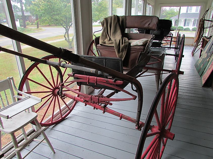 Buggies on display in Carthage, North Carolina