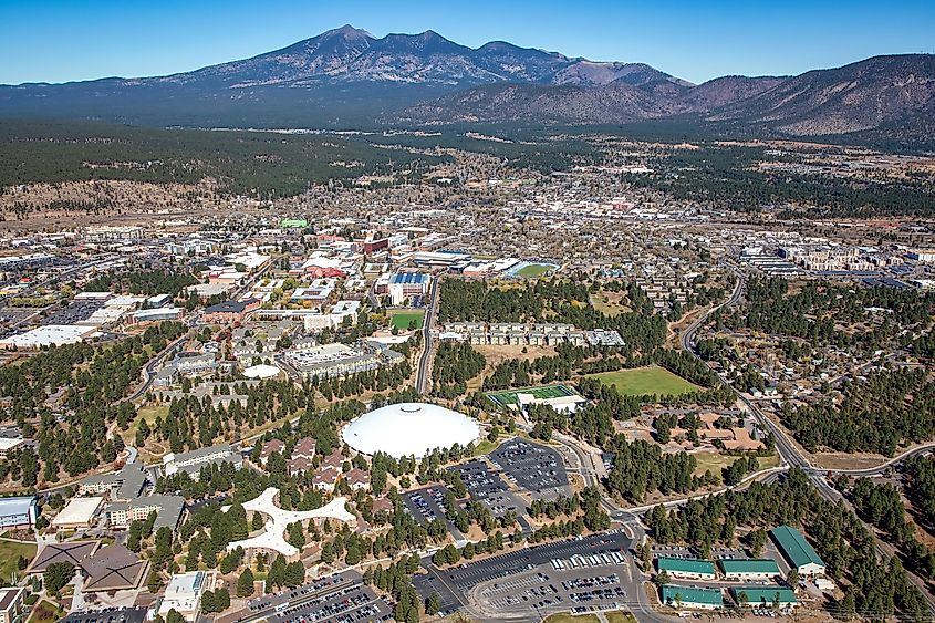 Aerial view of Flagstaff, Arizona.