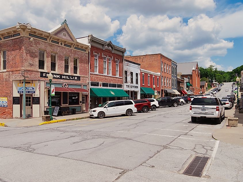 Weston, Missouri: Downtown Main Street in Weston, MO.