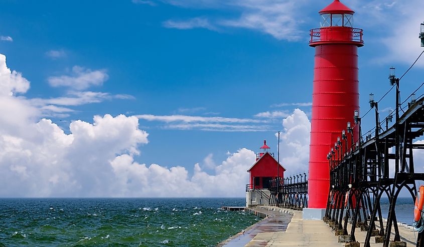 Grand Haven South Pierhead Inner Light, built in 1905, Lake Michigan