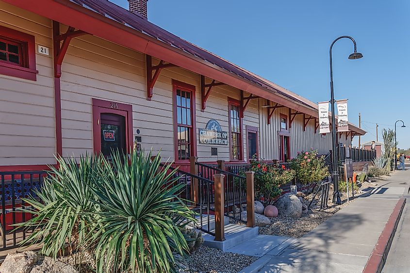 Wickenburg, Arizona: Original Santa Fe Depot, now Chamber of Commerce building and official Visitor's Center.