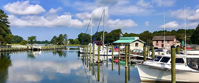 The bay and yachts in Onancock