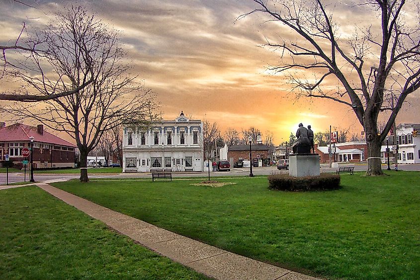 Public square in Milan, Ohio.