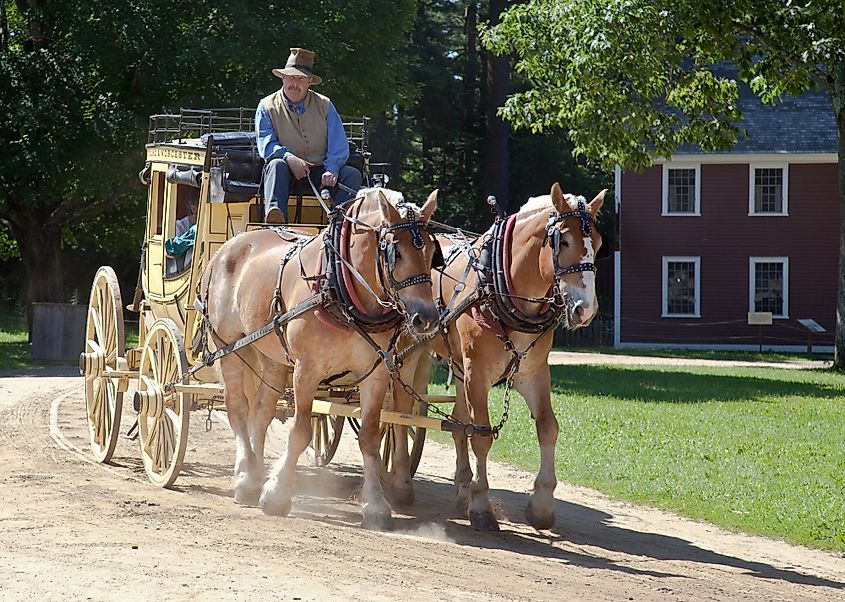 A stage wagon ride for visitors in Sturbridge.