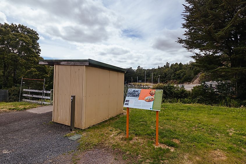 The historic and iconic Gravel Oval home of the Queenstown Crows on a warm summer's day in Queenstown, Tasmania, Australia