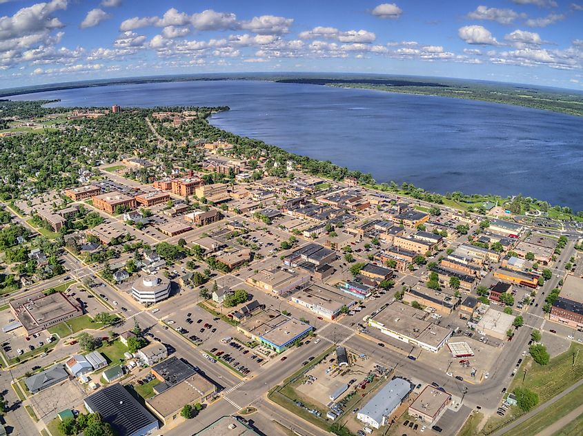 Aerial view of Bemidji, Minnesota.