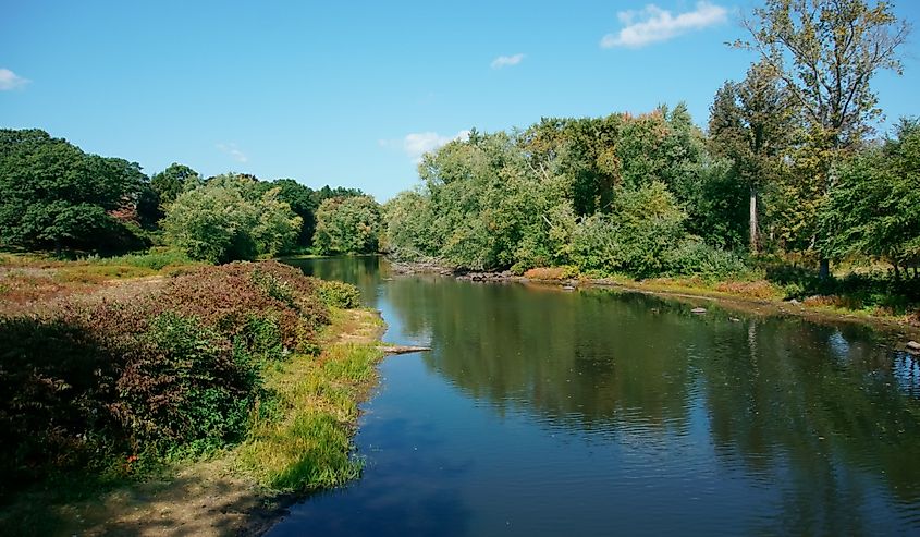 concord river in north bridge of Minute man national historical park Concord MA