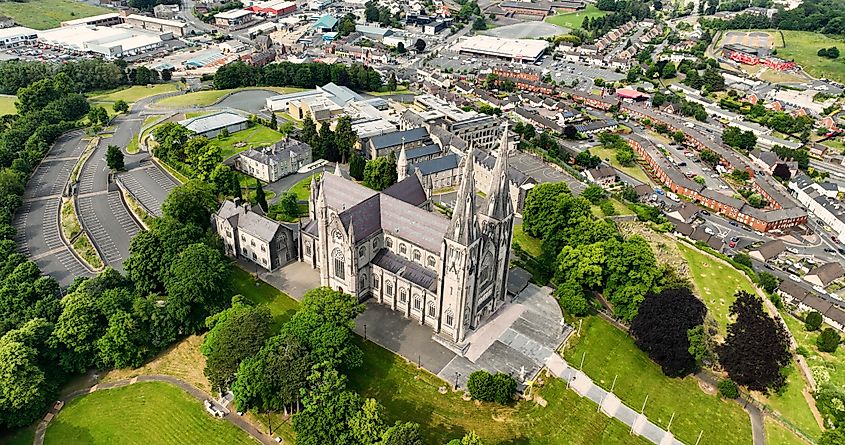 Aerial photo of St Patricks Roman Catholic Cathedral Armagh City County Armagh Northern Ireland