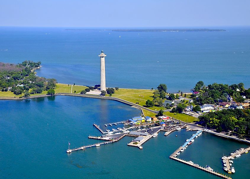 Aerial view of Put-In-Bay, Ohio.