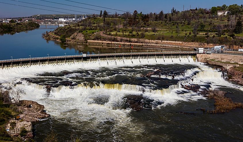 Black Eagle Dam of the Great Falls of the Missouri River, Great Falls, Montana