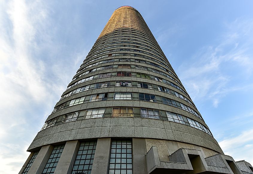 Ponte City Building at sunset.
