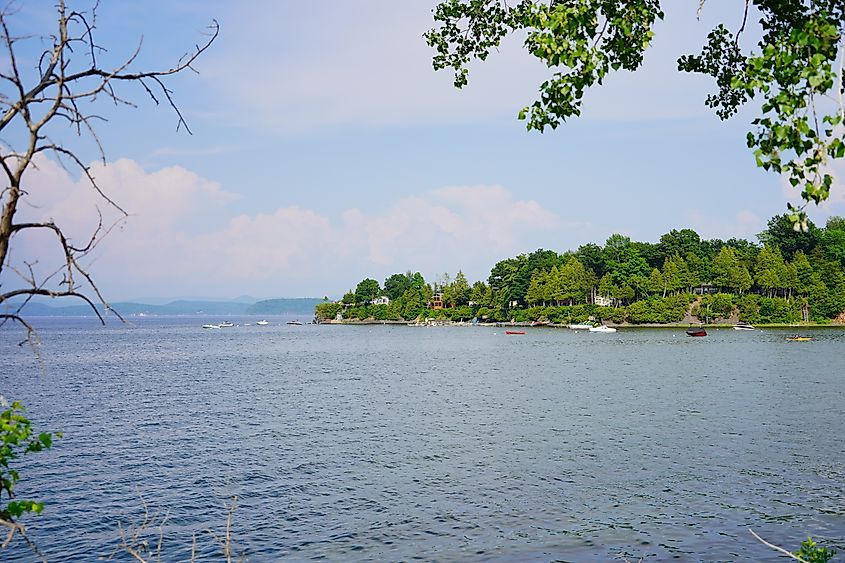 View of an island on Lake Champlain.