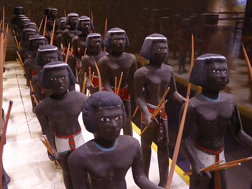 11th Dynasty model of Nubian archers in the Egyptian army, from a tomb in Asyut.