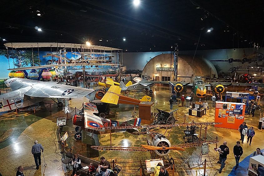 The interior of the Air Zoo at Kalamazoo/Battle Creek International Airport in Portage, Michigan (United States).