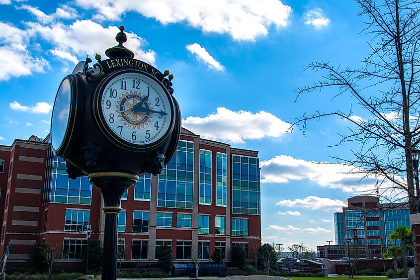 The Main Street Clock at Lexington, South Carolina.