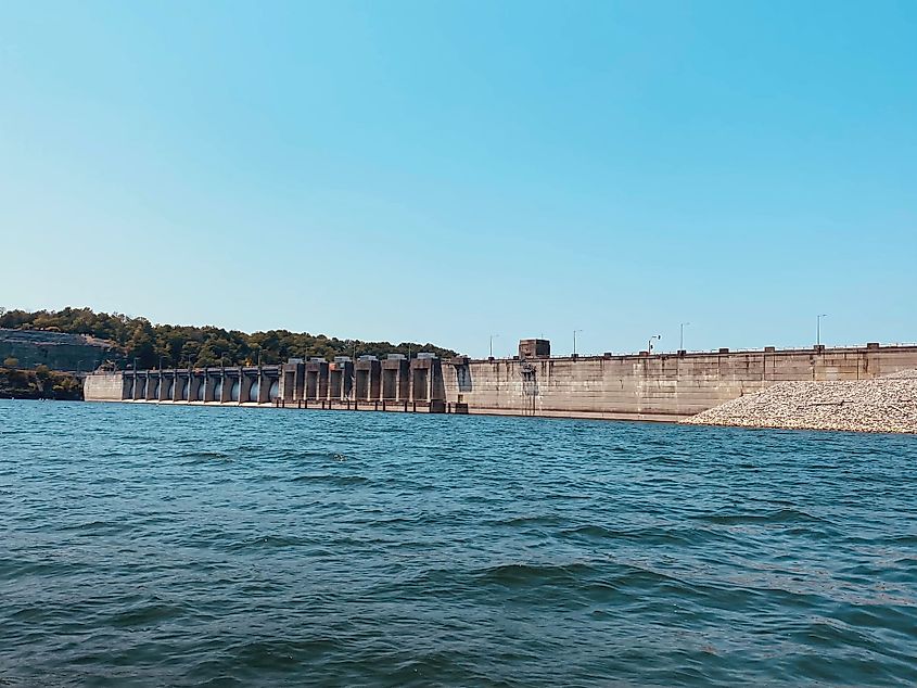 Wolf Creek Dam on Lake Cumberland in Kentucky