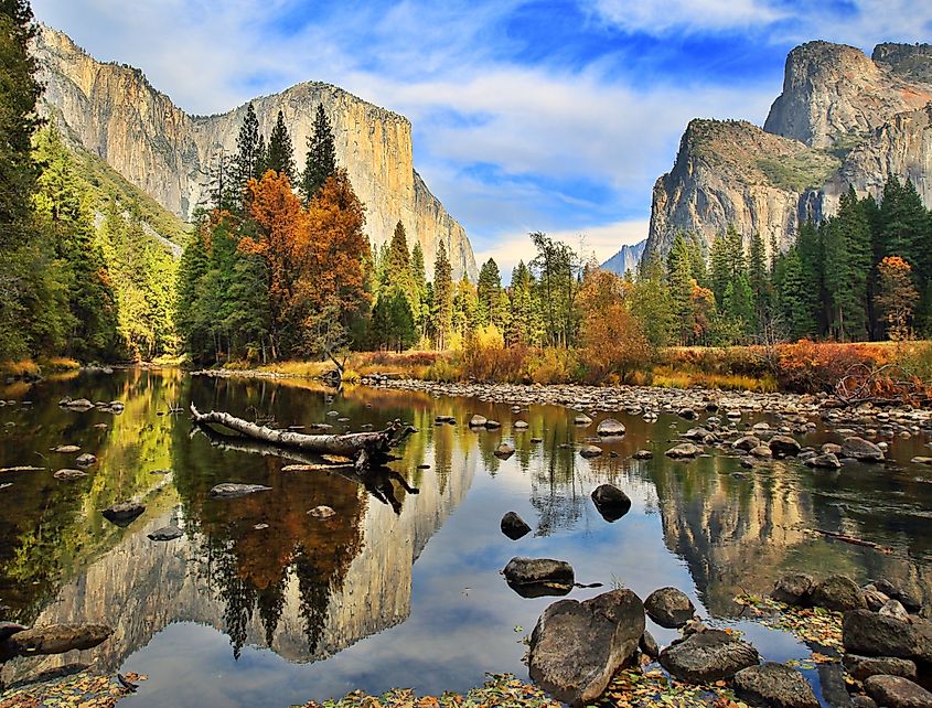 El Capitan and the Merced River in autumn, Yosemite National Park