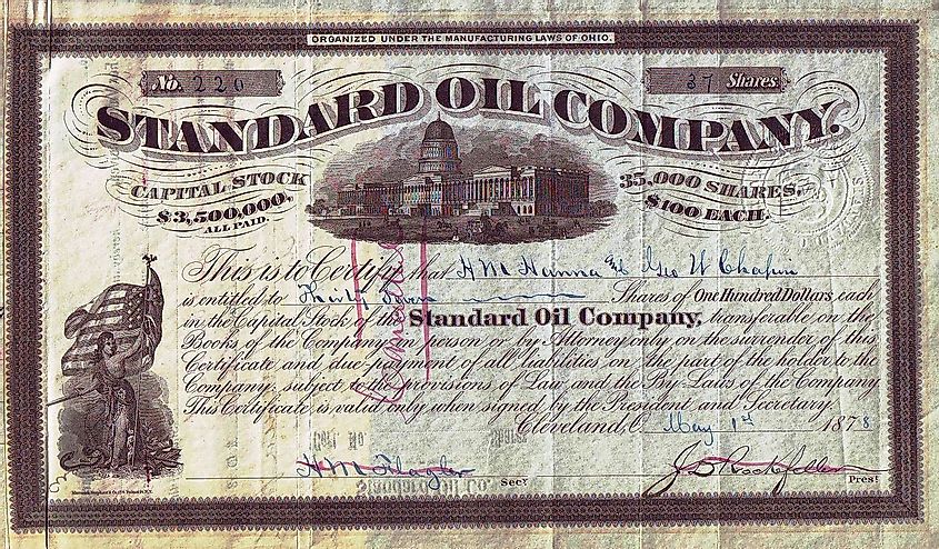 Share of the Standard Oil Company, issued May 1, 1878[56]