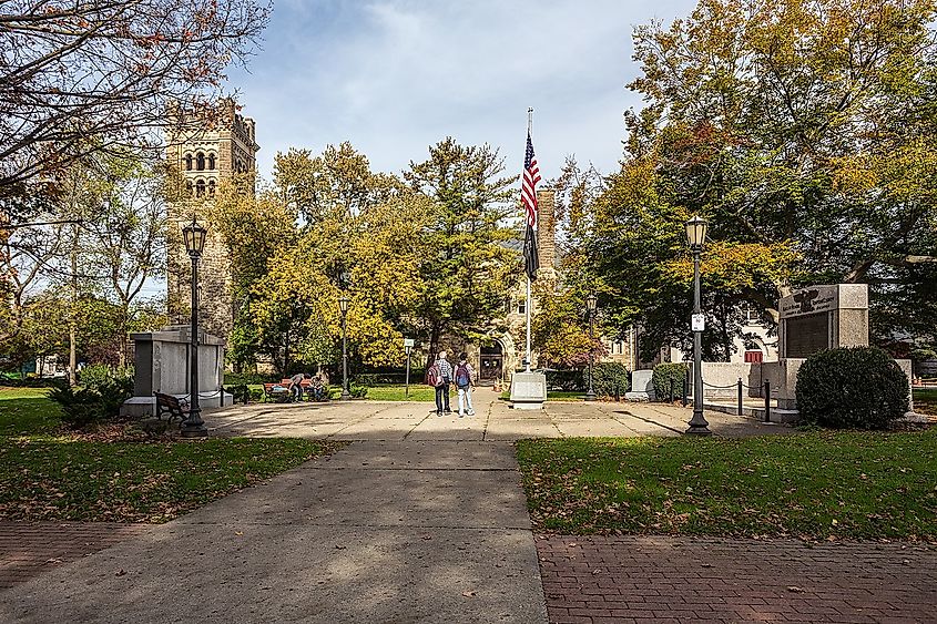 DeWitt Park, located in downtown Ithaca, New York