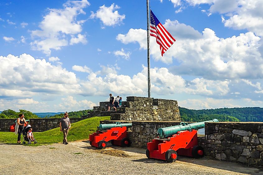 Tourists at the historic Fort Ticonderoga in New York.