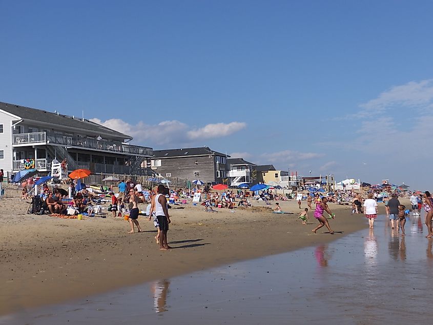 A view of Misquamicut State Beach in Westerly, Rhode Island.