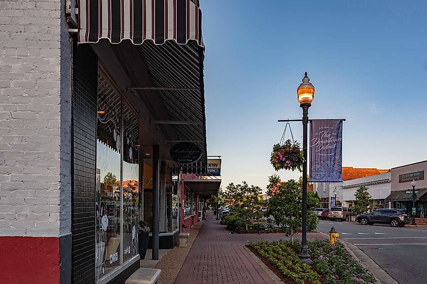 Main Street in downtown Prattville's historic district.