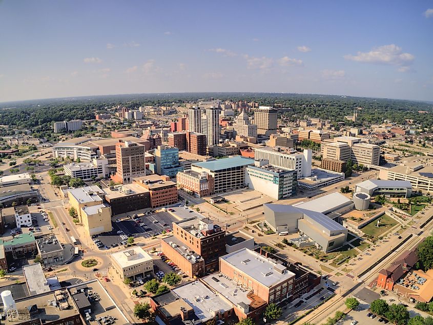 Aerial view of Peoria, Illinois