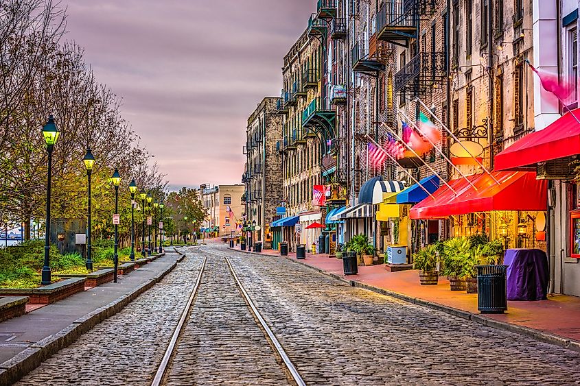 River Street in Savannah, Georgia.