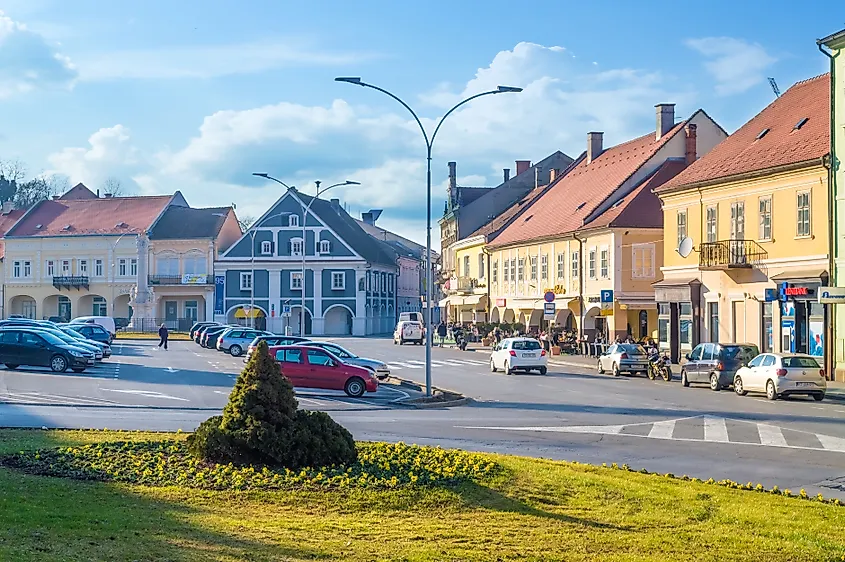 Holy Trinity Square in Požega, Croatia.