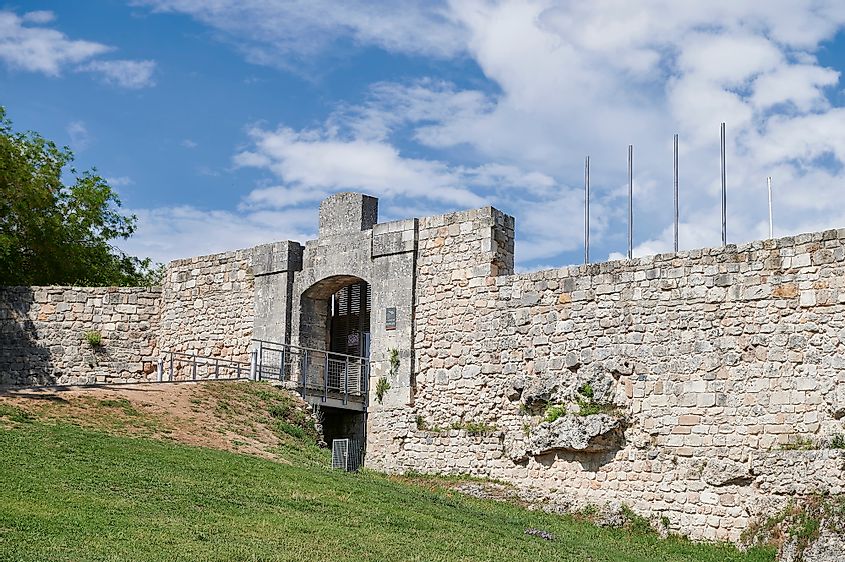 The ancient walls of the Burgos Castle.
