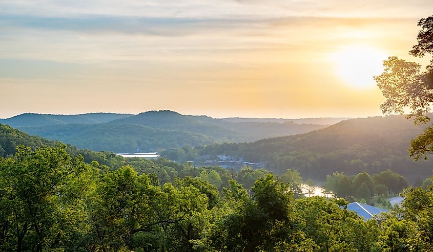 View of Lake of the Ozarks in Missouri at sunrise