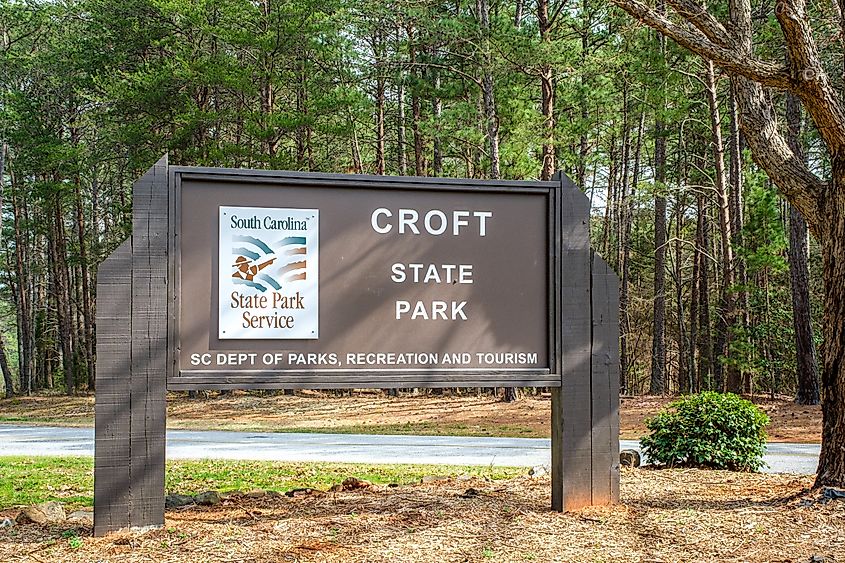 Croft State Park Entrance Sign.