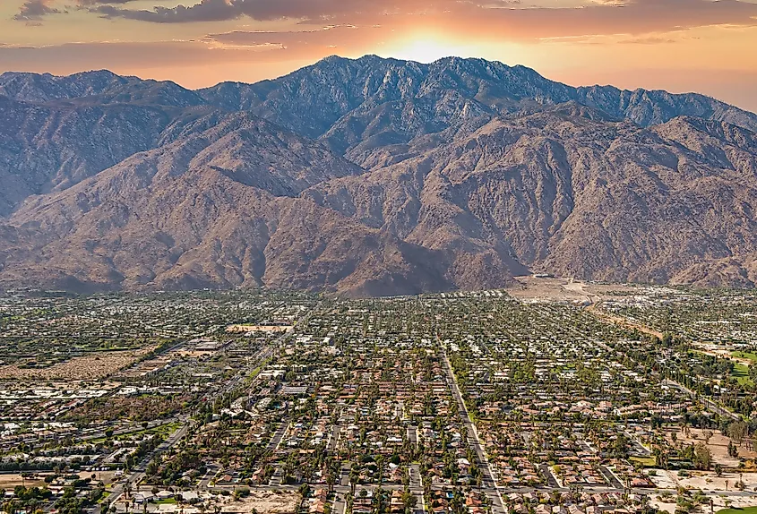 Aerial view of Palm Springs California.