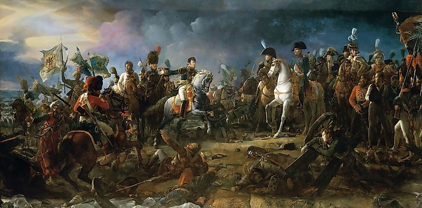 Battle of Austerlitz, 2 December 1805 romanticized painting, ca 1810 by French artist François Gérard