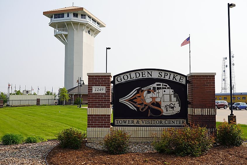 The Golden Spike Tower and Visitor Center in North Platte, Nebraska
