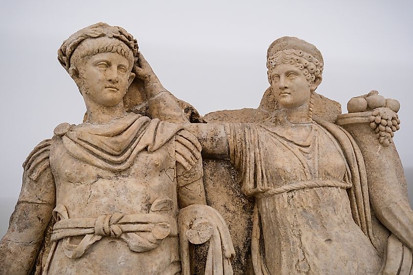 Relief of Nero and Agrippa from the Aphrodisias Ancient City Museum, Turkey (Editorial credit: Hvarts / Shutterstock.com)